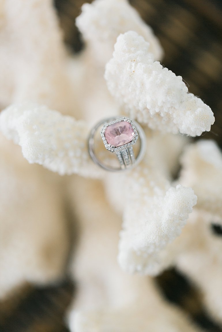 Pink gemstone engagement ring