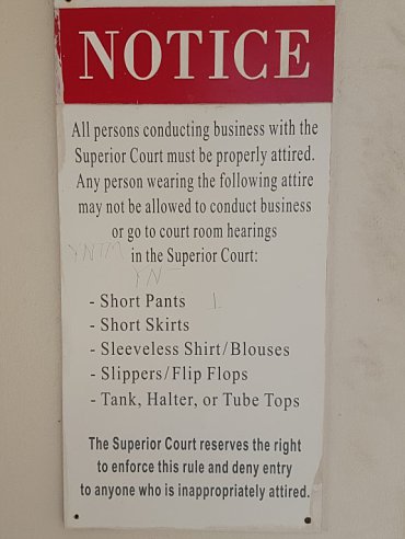 Dress code for picking up marriage license from VI Superior Court