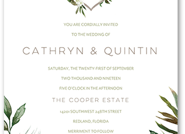 Tropical Herald Wedding Invitation
